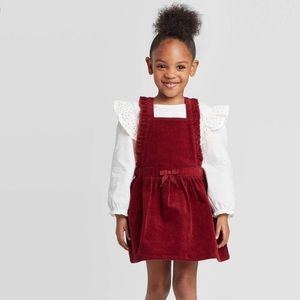 Cat&Jack Skirtall Burgundy Courdroy Size 5t